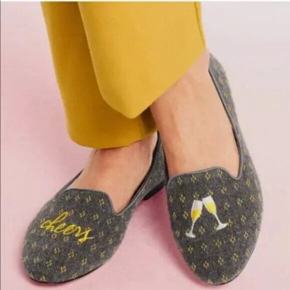 Talbots | Ryan Champagne Cheers Gray Flats Loafers - Picture 2 of 6